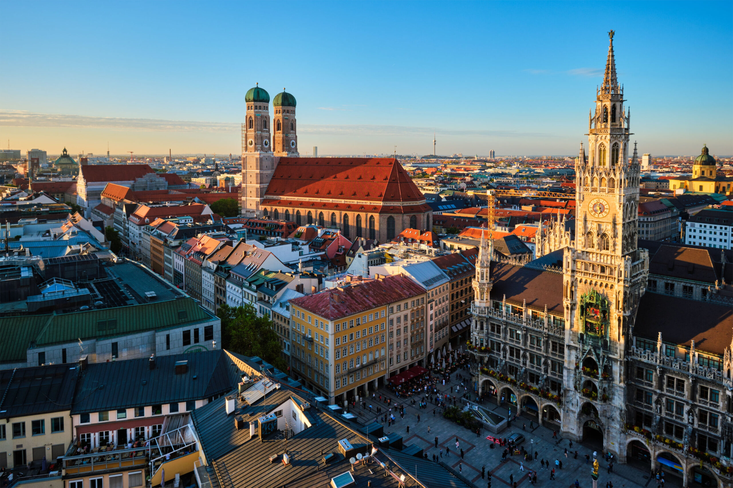 Munich cityscape at golden hour